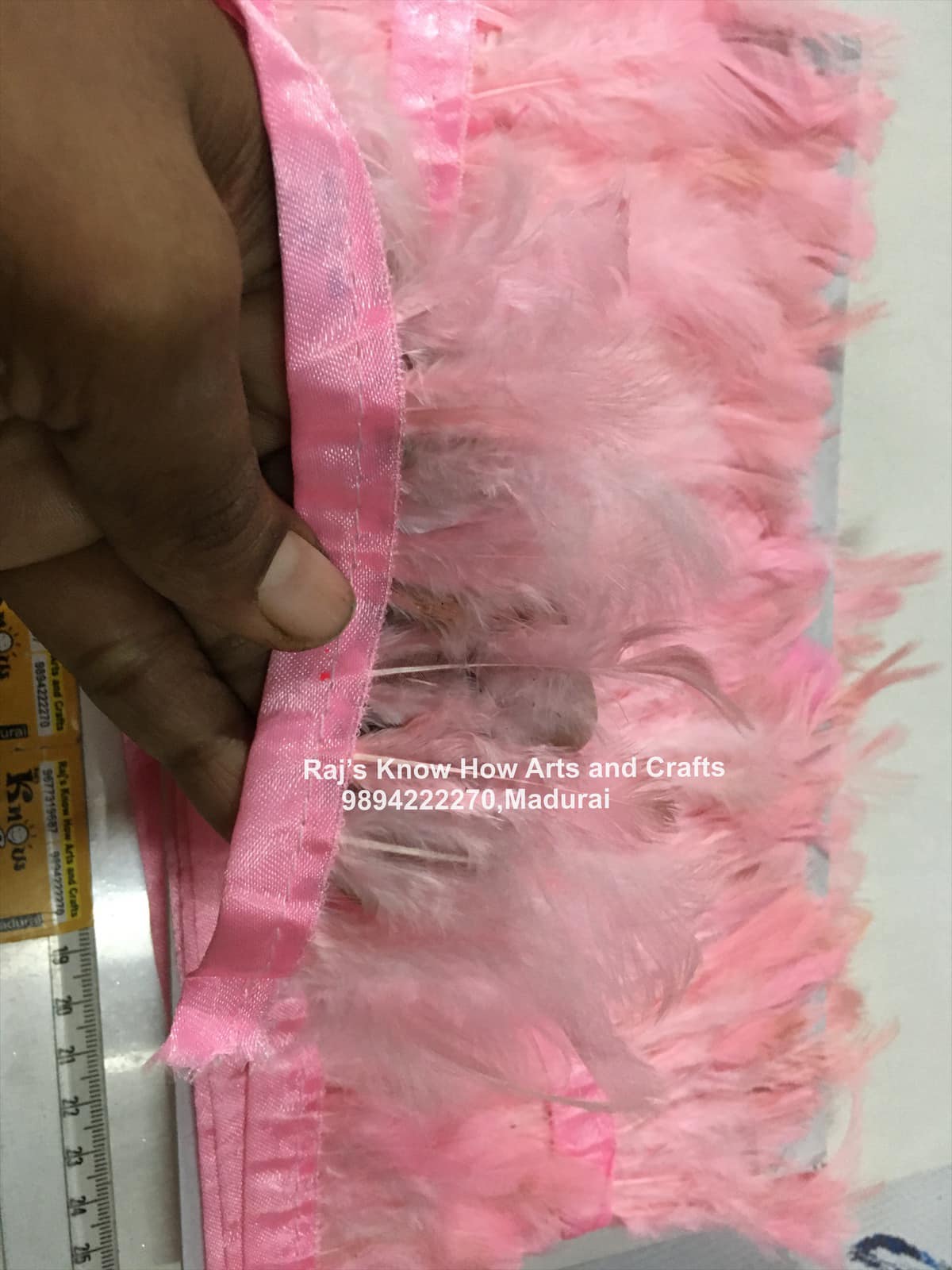Baby Pink Feather lace 1 meter