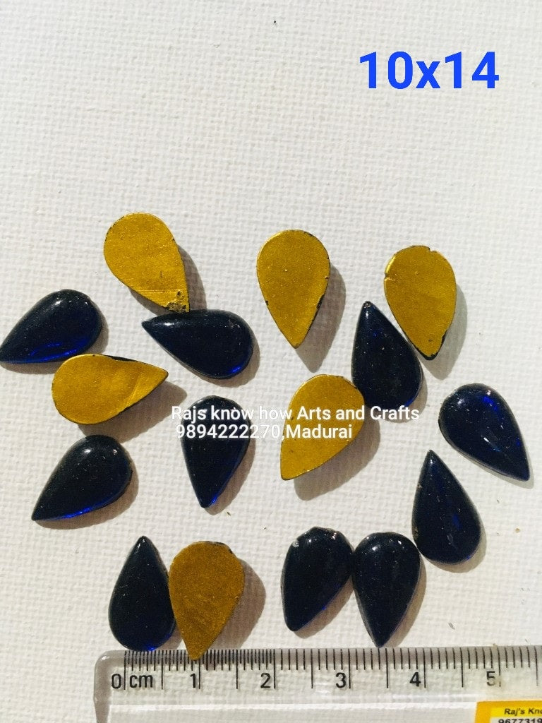 10 x 14 Blue thilak Jaipur kundan stones