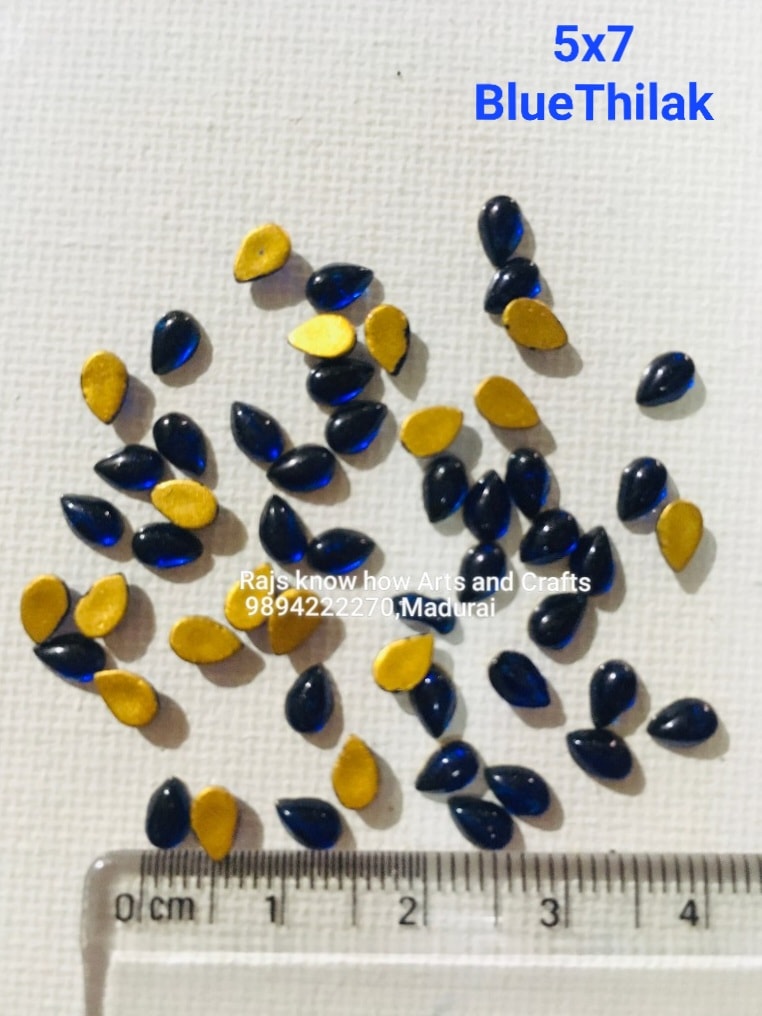 5 x 7 Blue thilak Jaipur kundan stones