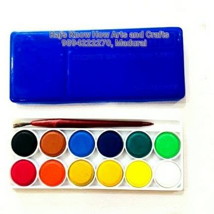 12 shade Kids water colour paint RS.20/ pack This box comes with a small  brush – KnowHowArtCraft