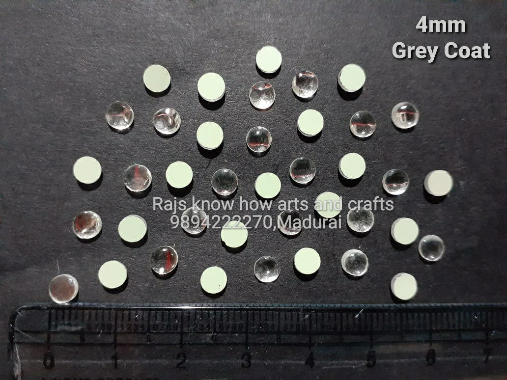 Grey Round Tanjore Painting Jaipur Kundan stones-100 stones in a pack