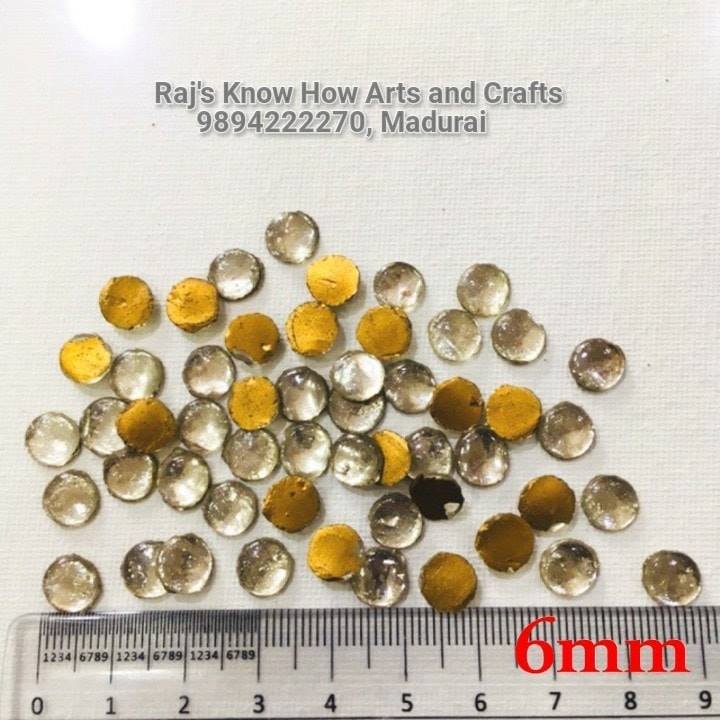 white Round Tanjore Painting Jaipur Kundan stones-100 stones in a pack