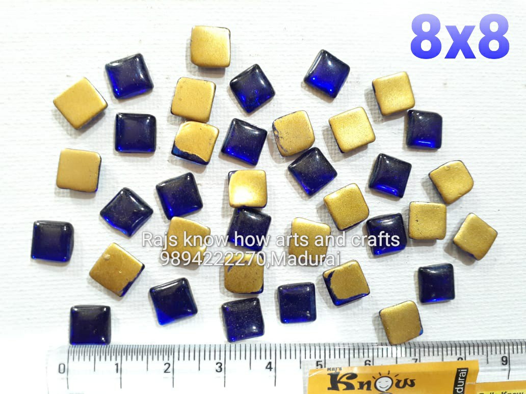 Blue Square Tanjore Painting Jaipur Kundan stones-100 stones in a pack