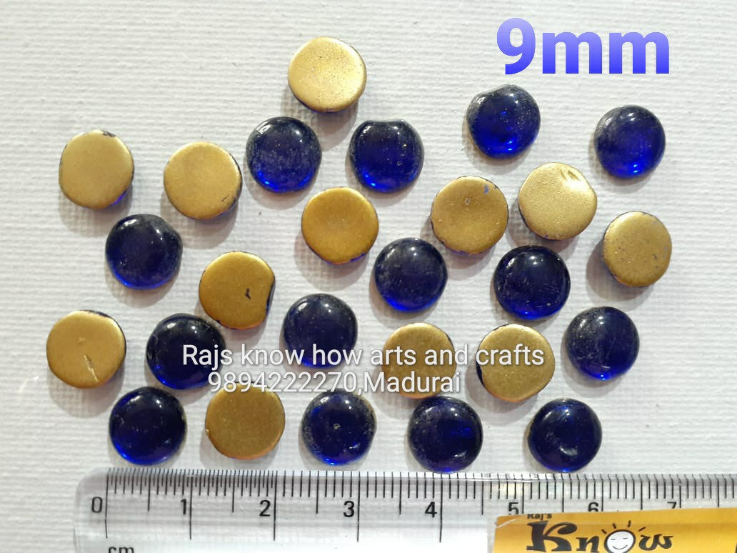 Blue Round Tanjore Painting Jaipur Kundan stones-100 stones in a pack