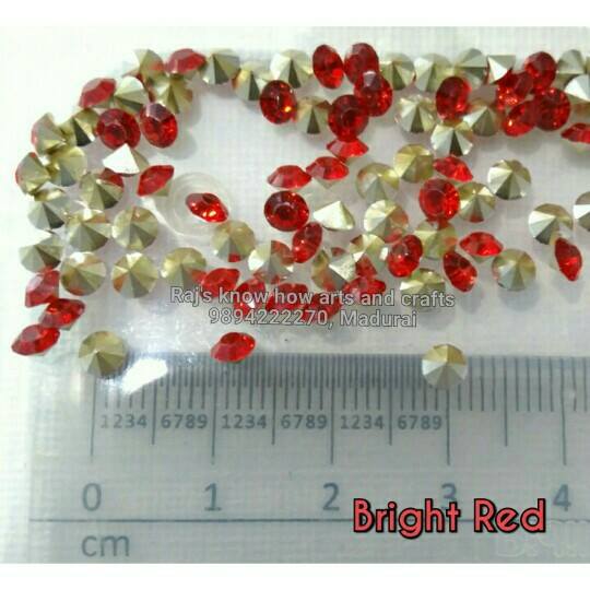 Bright Red glass AD stone-50 piece approximately in a pack