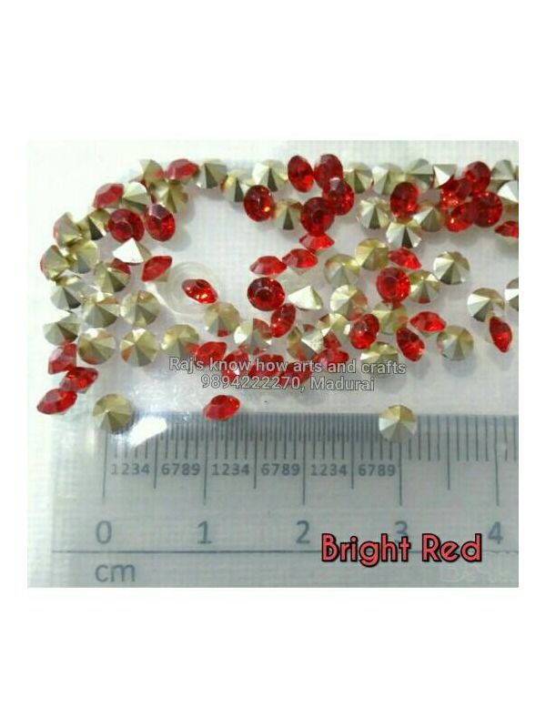 Bright Red glass AD stone-50 piece approximately in a pack