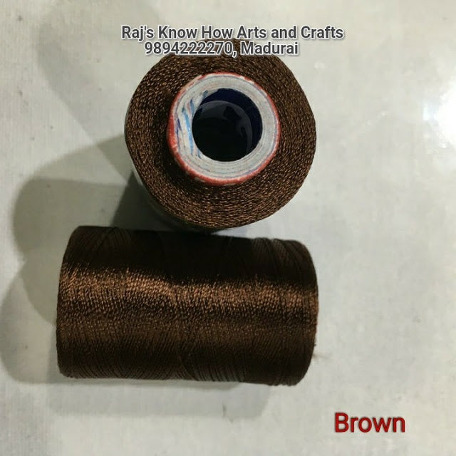Silk Thread Brown -1 Roll – KnowHowArtCraft