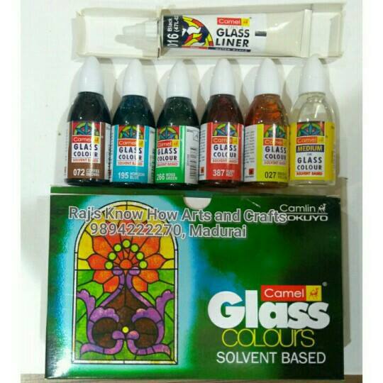 6 shade camlin Glass Colour solvent based-1 Bottle