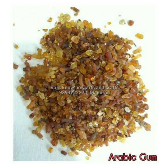 Arabic gum crystals